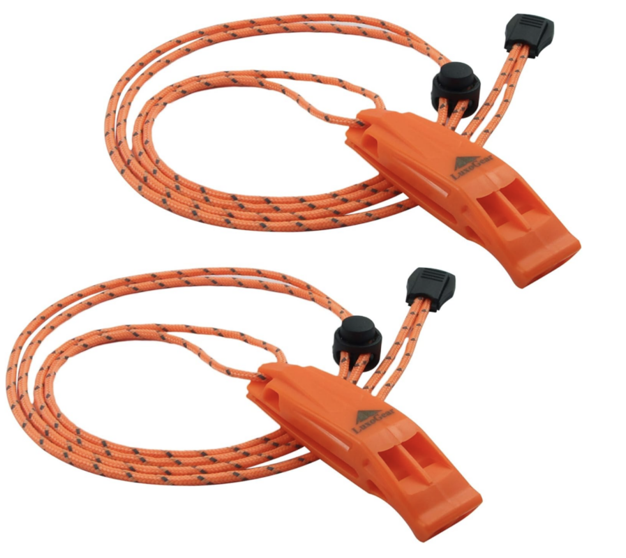 LuxoGear Emergency Whistles with Lanyard Safety Whistle Survival Shrill Loud Blast for Kayak Life Vest Jacket Boating Fishing Boat Camping Hiking Hunting